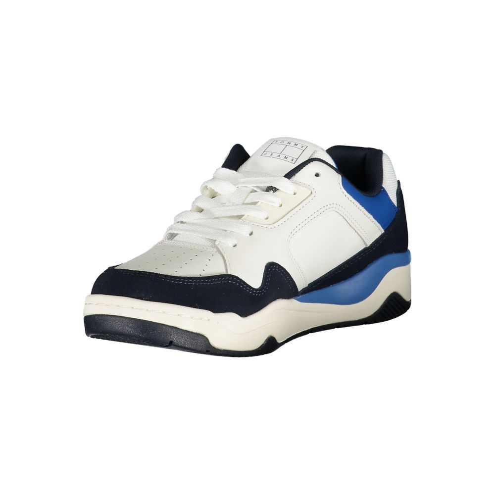 Tommy Hilfiger Color-Block Leather Sneaker — Blue, view 3