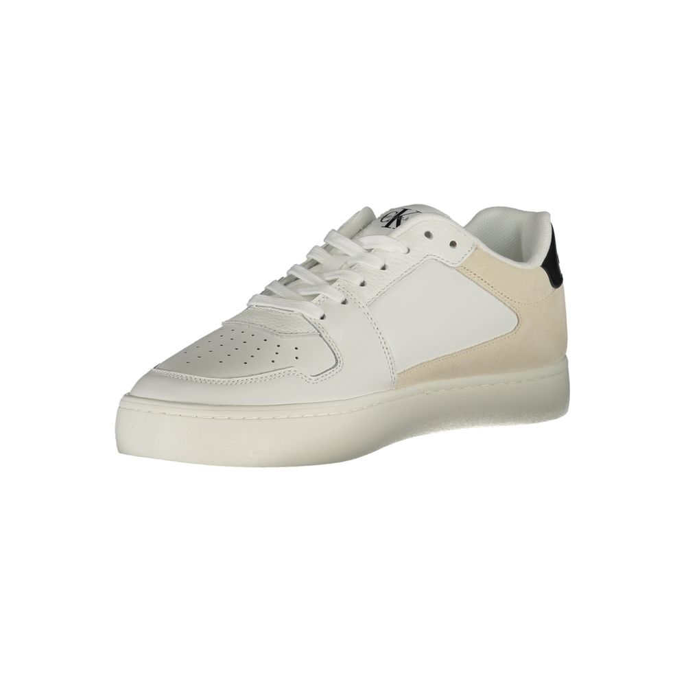 Calvin Klein Colorblock Logo Sneaker — White, view 3