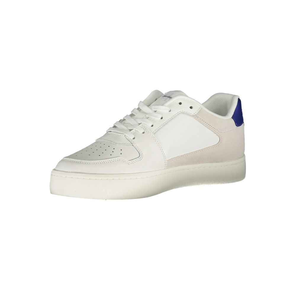 Calvin Klein Mixed Material with Contrast Details Sneaker — White, view 3