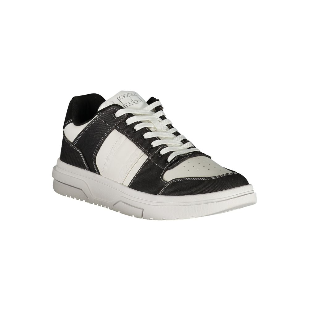 Tommy Hilfiger Colour-Block Leather and Polyurethane Sneaker — Black, view 2