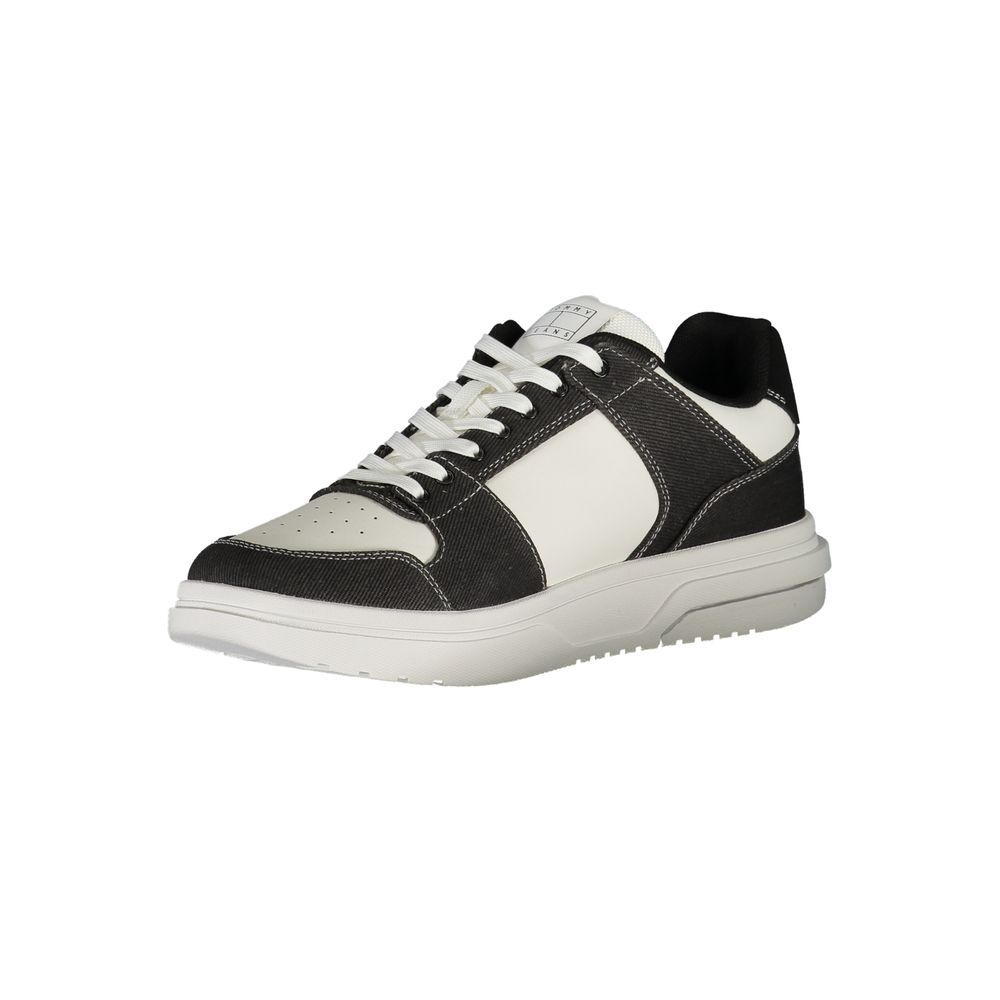 Tommy Hilfiger Colour-Block Leather and Polyurethane Sneaker — Black, view 3