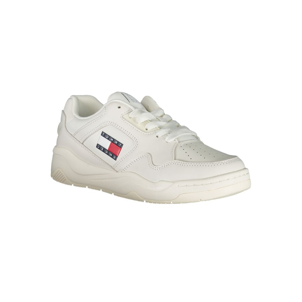 Tommy Hilfiger Logo-Embellished Leather & Polyurethane Sneaker — White, view 2