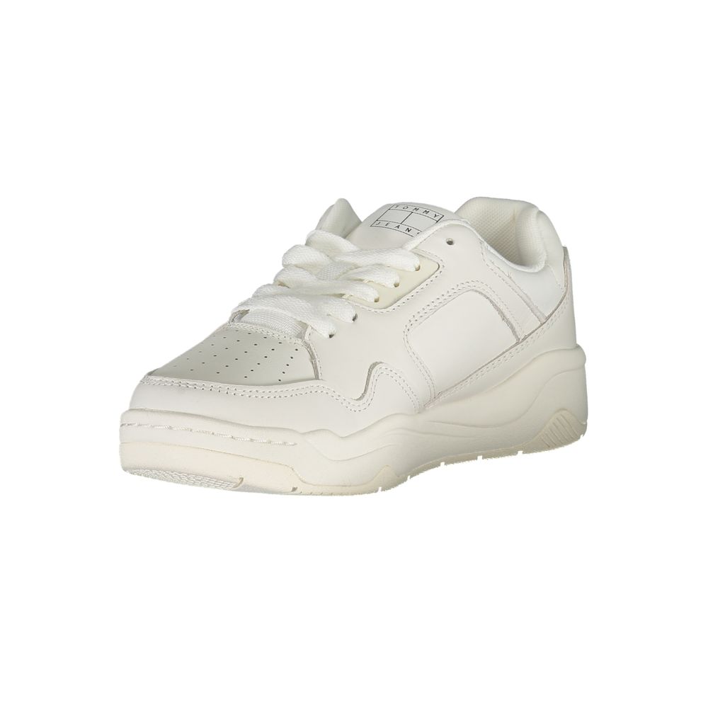 Tommy Hilfiger Logo-Embellished Leather & Polyurethane Sneaker — White, view 3