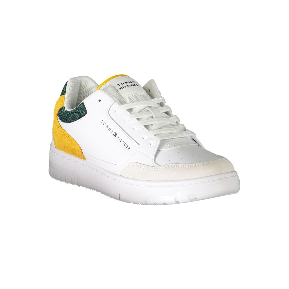 Tommy Hilfiger Colorblock Leather Sneaker — White, view 2