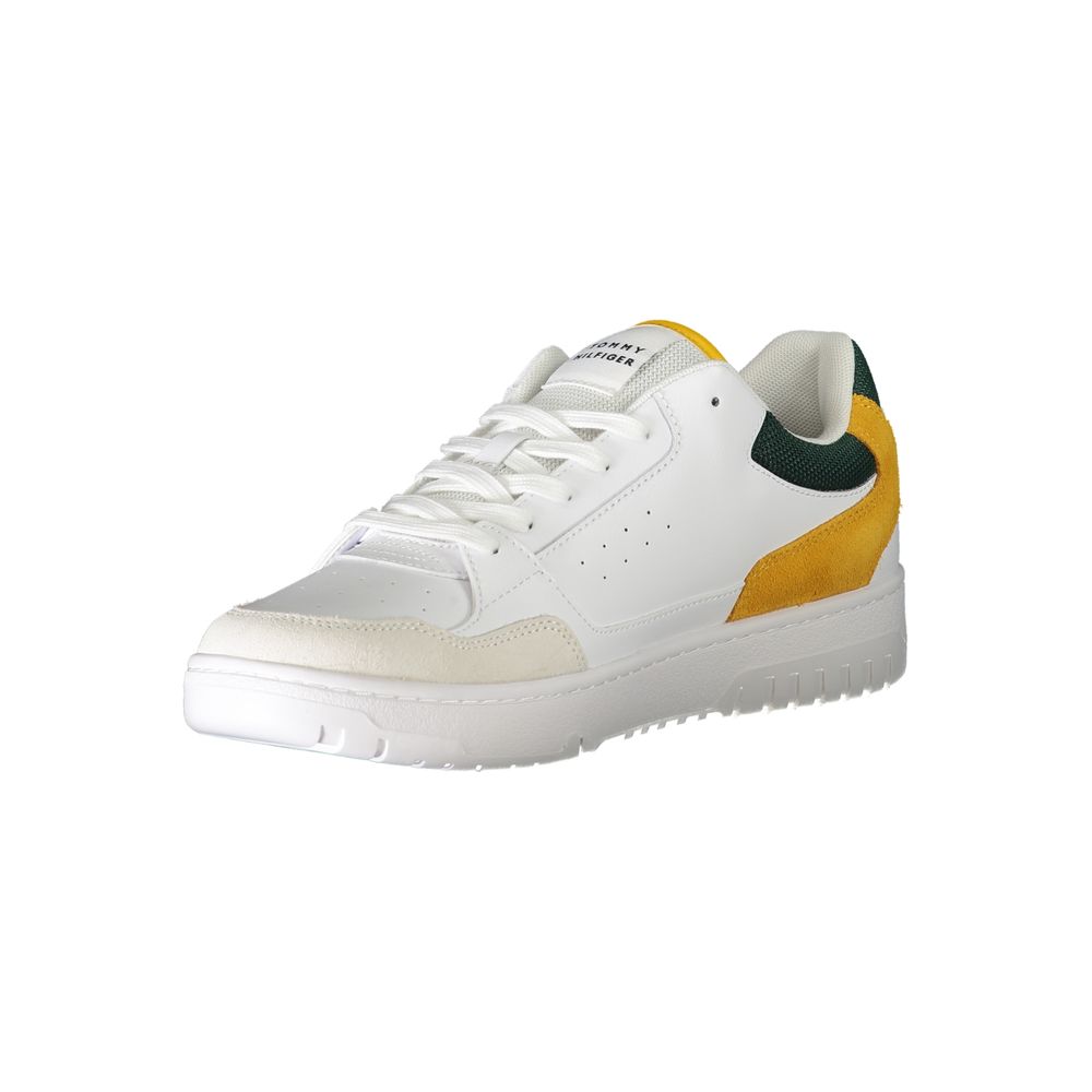 Tommy Hilfiger Colorblock Leather Sneaker — White, view 3
