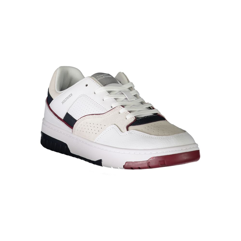 Tommy Hilfiger Colorblock Leather & Polyurethane Sneaker — White, view 2