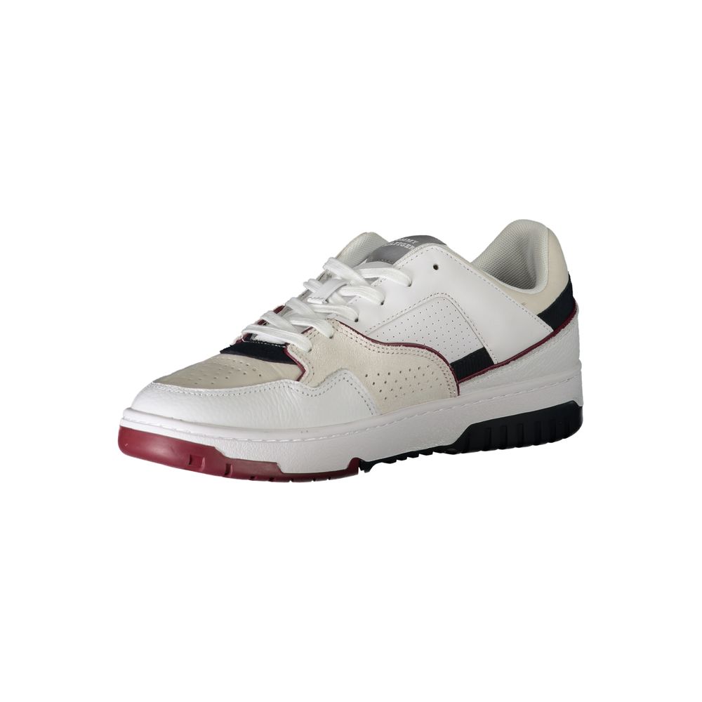Tommy Hilfiger Colorblock Leather & Polyurethane Sneaker — White, view 3