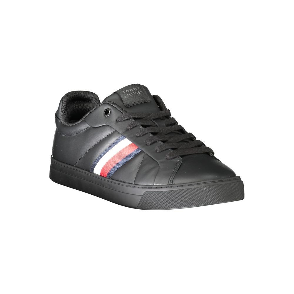 Tommy Hilfiger Leather and Polyester Sneaker — Black, view 2