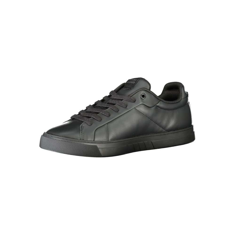 Tommy Hilfiger Leather and Polyester Sneaker — Black, view 3