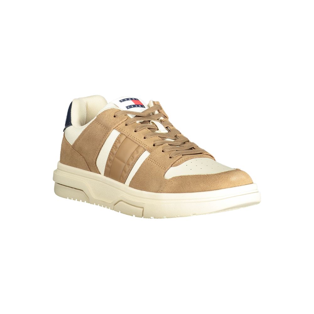 Tommy Hilfiger Leather Color-Block Sneaker — Beige, view 2