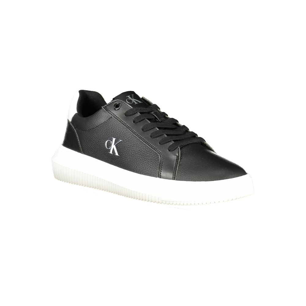 Calvin Klein Leather Sneaker — Black, view 2