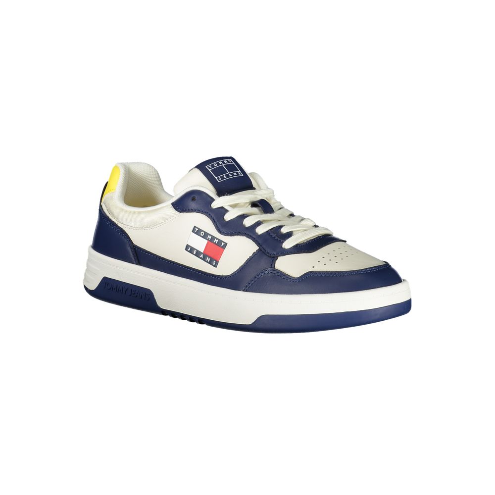 Tommy Hilfiger Colour-Block Leather and Polyurethane Sneaker — Blue, view 2