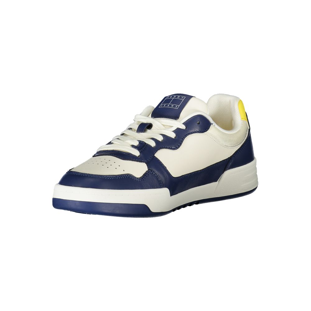 Tommy Hilfiger Colour-Block Leather and Polyurethane Sneaker — Blue, view 3