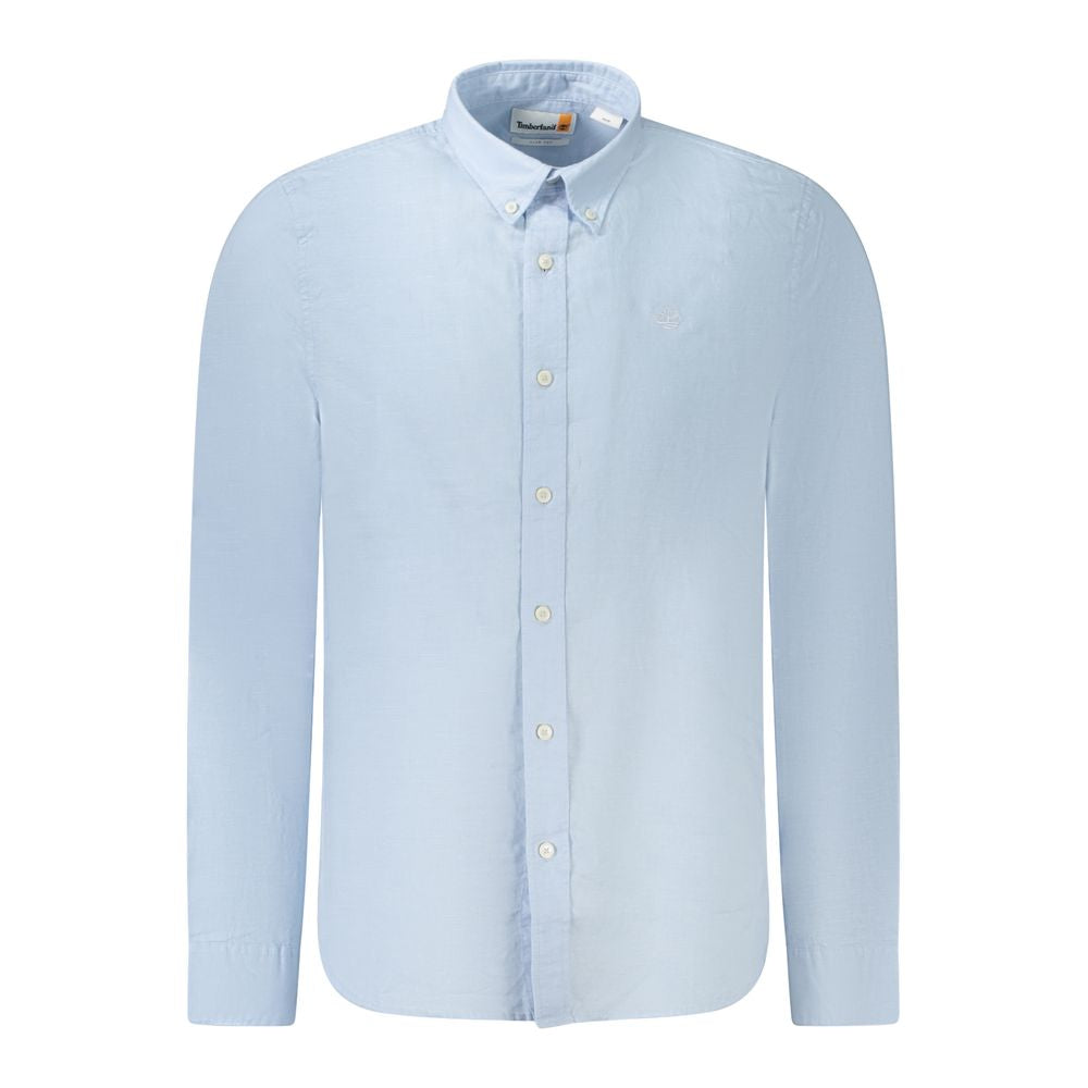 Timberland Linen Button-Down Shirt — Blue by Timberland