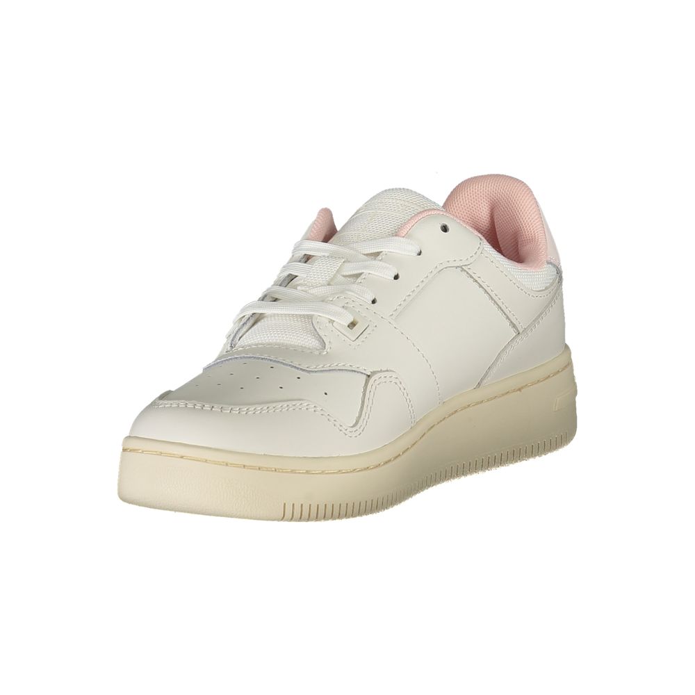 Tommy Hilfiger Leather Logo Sneakers — White, view 3