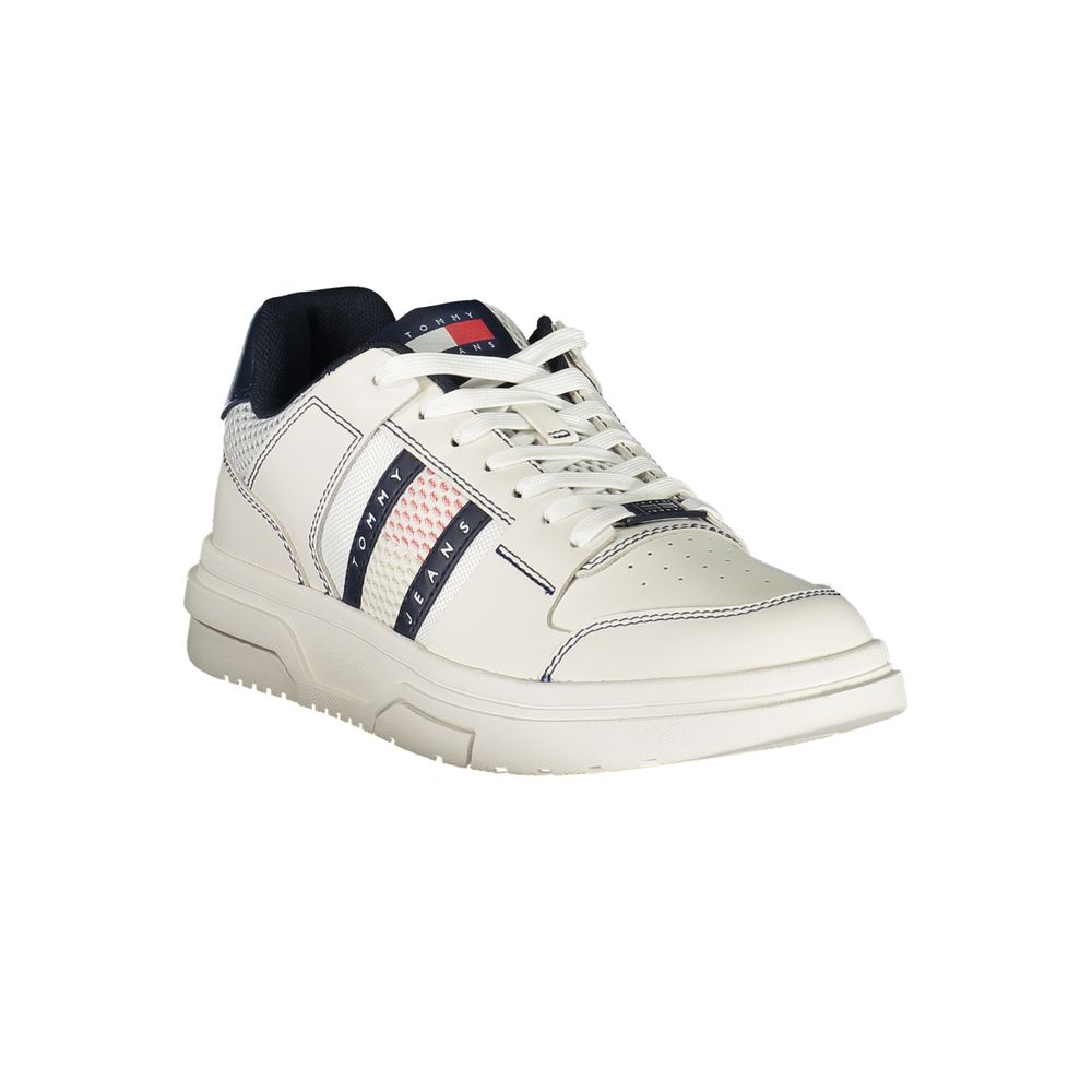 Tommy Hilfiger Contrast-Striped Leather Sneaker — White, view 2
