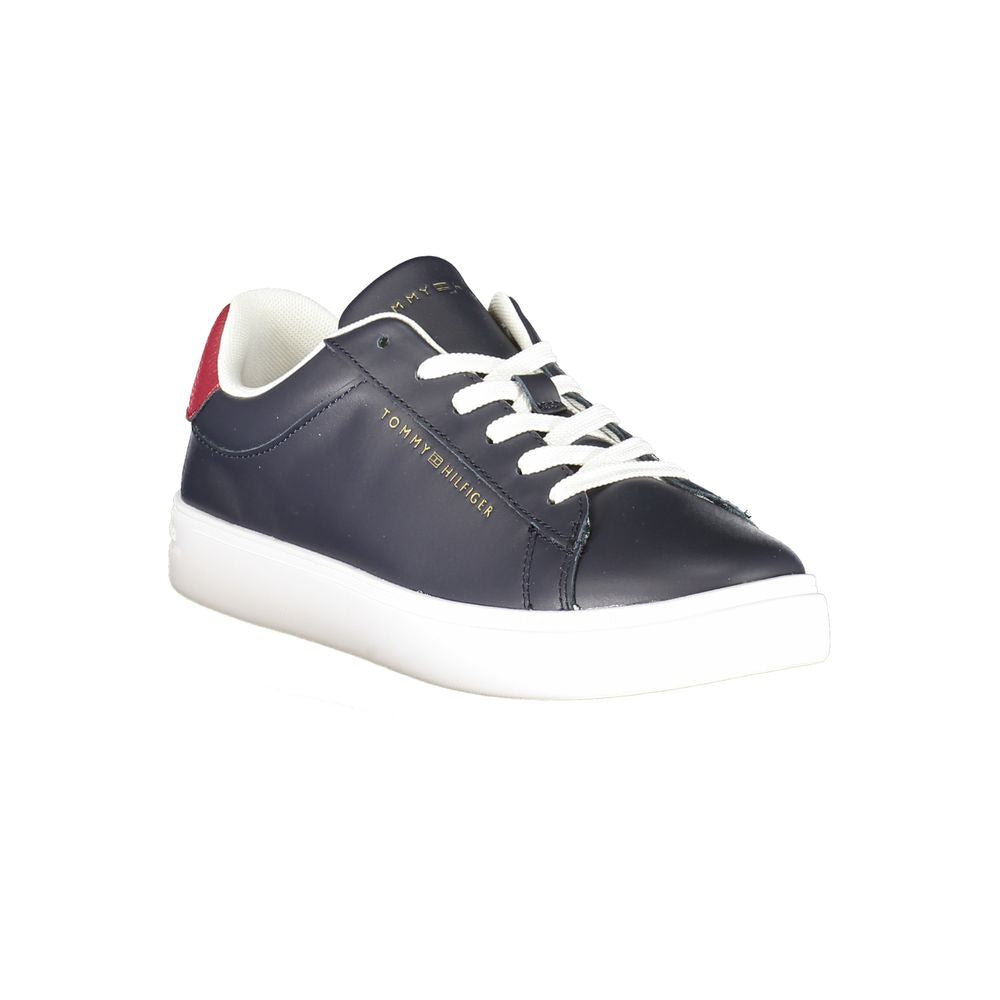 Tommy Hilfiger Colour-Block Leather Sneaker — Navy, view 2