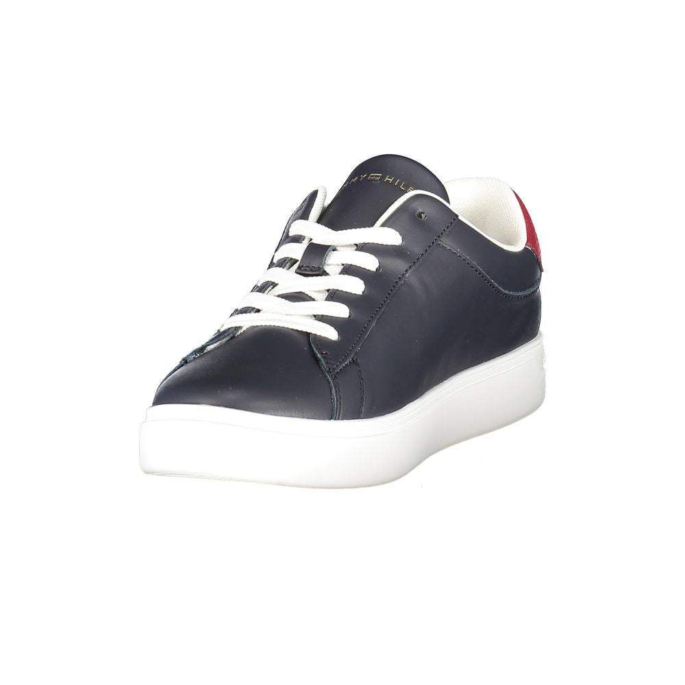 Tommy Hilfiger Colour-Block Leather Sneaker — Navy, view 3