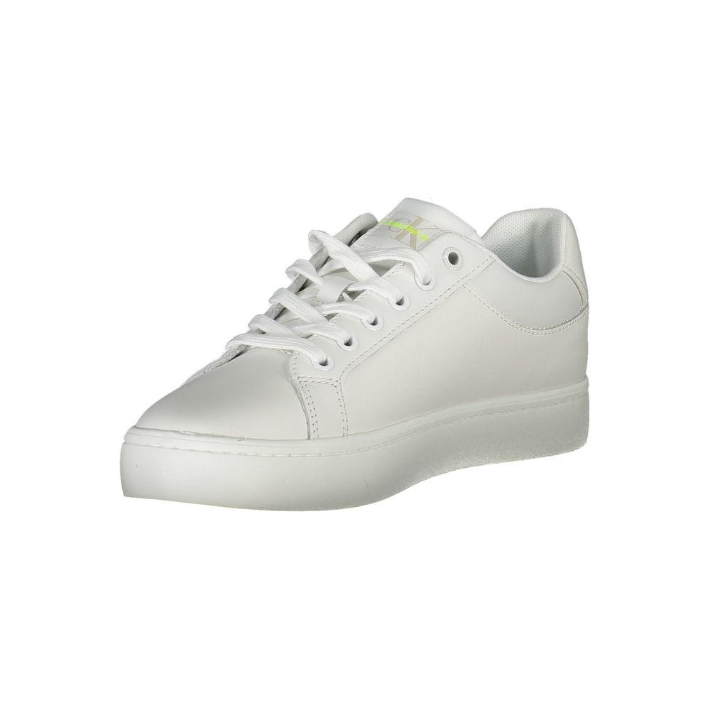 Calvin Klein Leather Sneaker — White, view 2