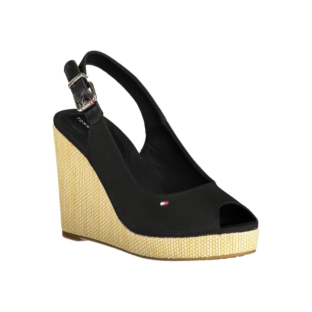 Tommy Hilfiger Buckle-Fastened Wedge Sandal — Black, view 3