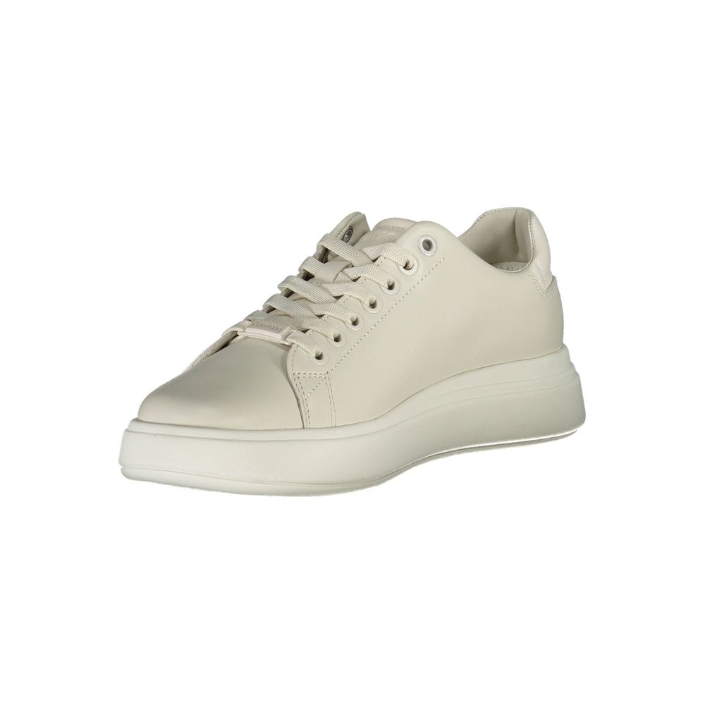 Calvin Klein Leather Sneaker — Beige, view 2