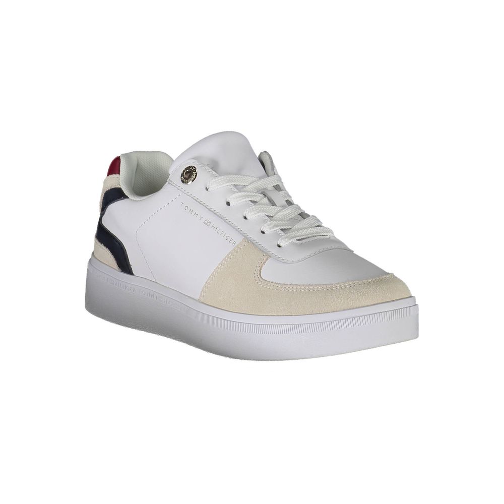 Tommy Hilfiger Color-Block Leather Sneaker — White, view 2