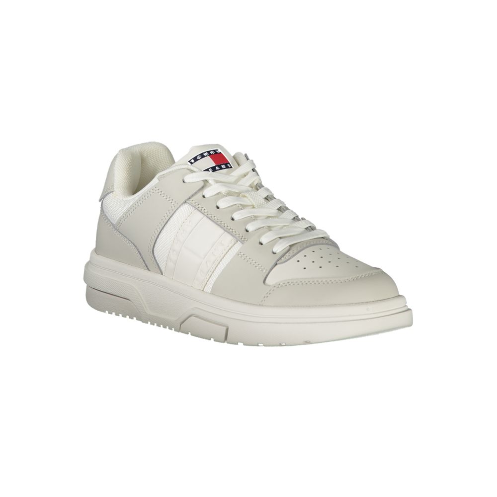 Tommy Hilfiger Leather and Polyester Sneaker — White, view 2