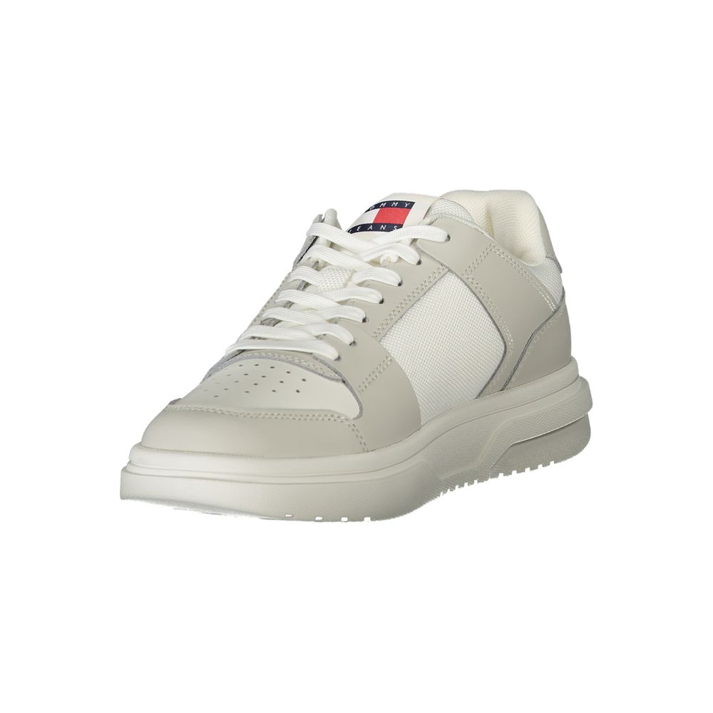Tommy Hilfiger Leather and Polyester Sneaker — White, view 3