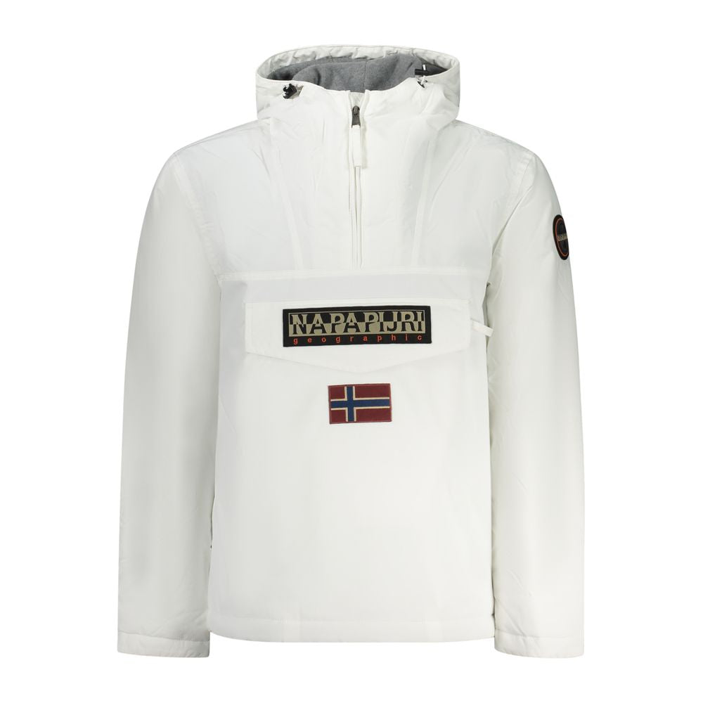 Napapijri Logo-Print Hooded Down Jacket — White by Napapijri