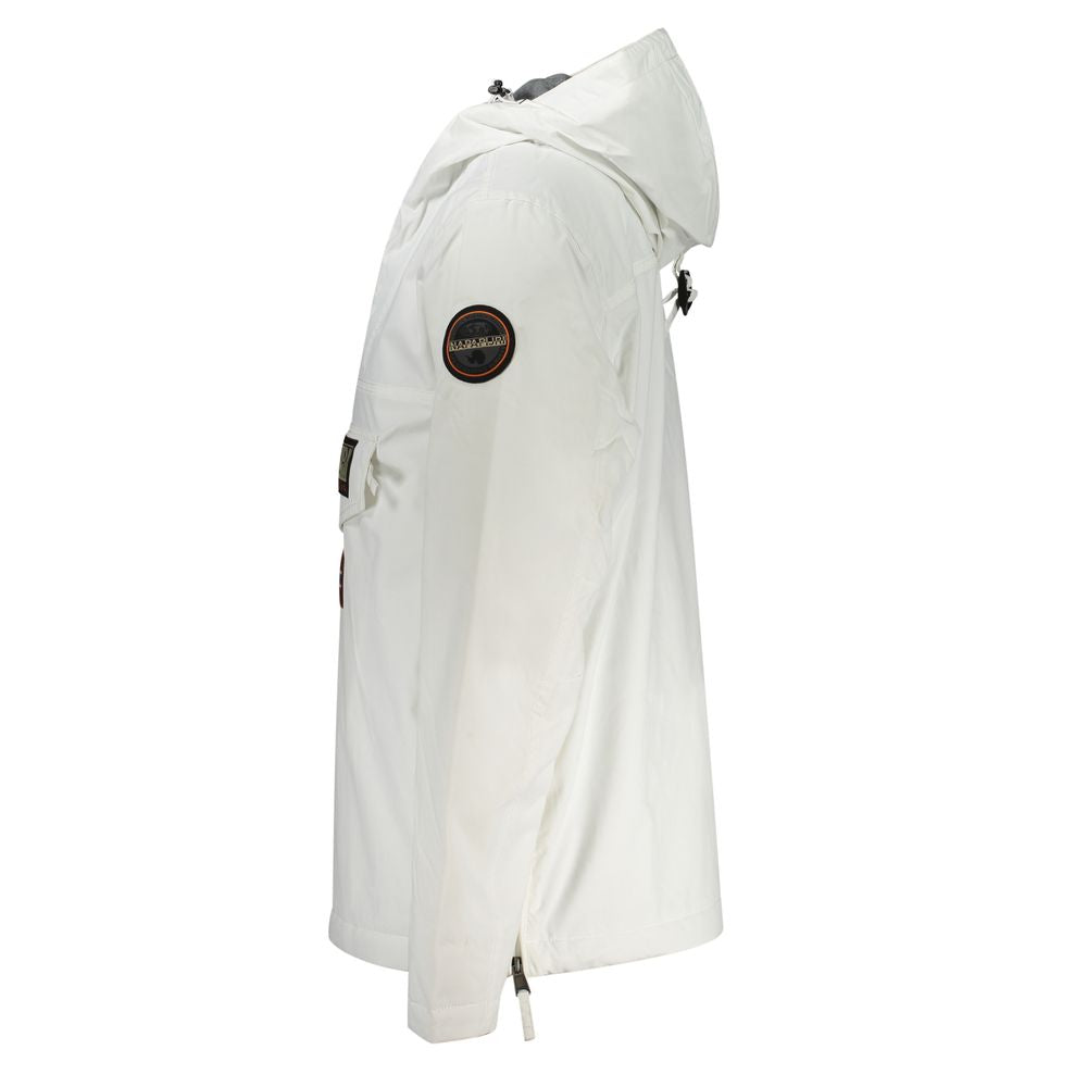 Napapijri Logo-Print Hooded Down Jacket — White, view 3
