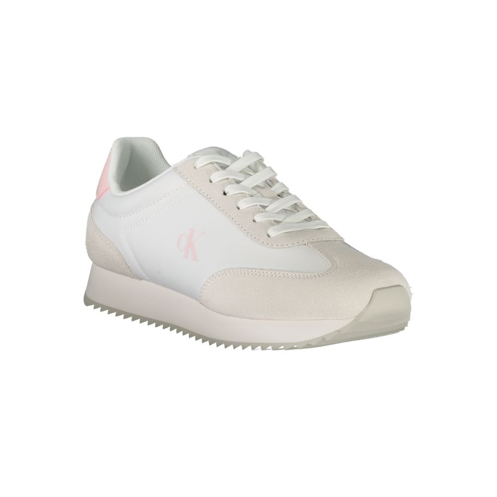 Calvin Klein Leather and Polyester Sneaker — White, view 2