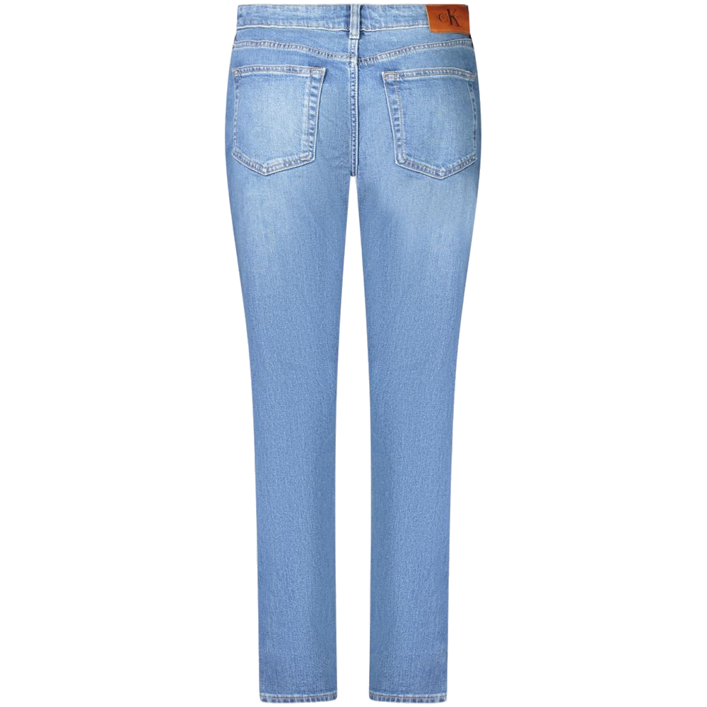 Calvin Klein Mid Rise Slim Cotton Jeans — Blue, view 2