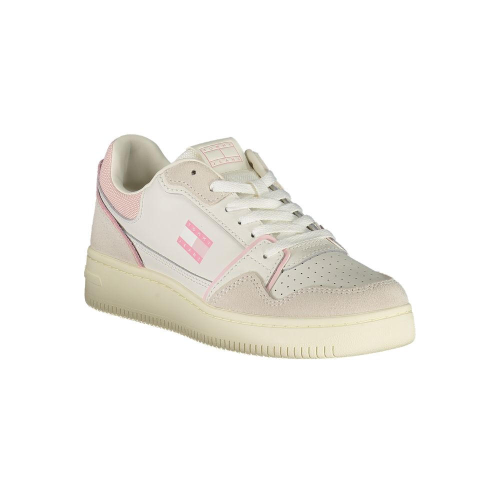 Tommy Hilfiger Color-Block Leather and Polyurethane Sneaker — White, view 2