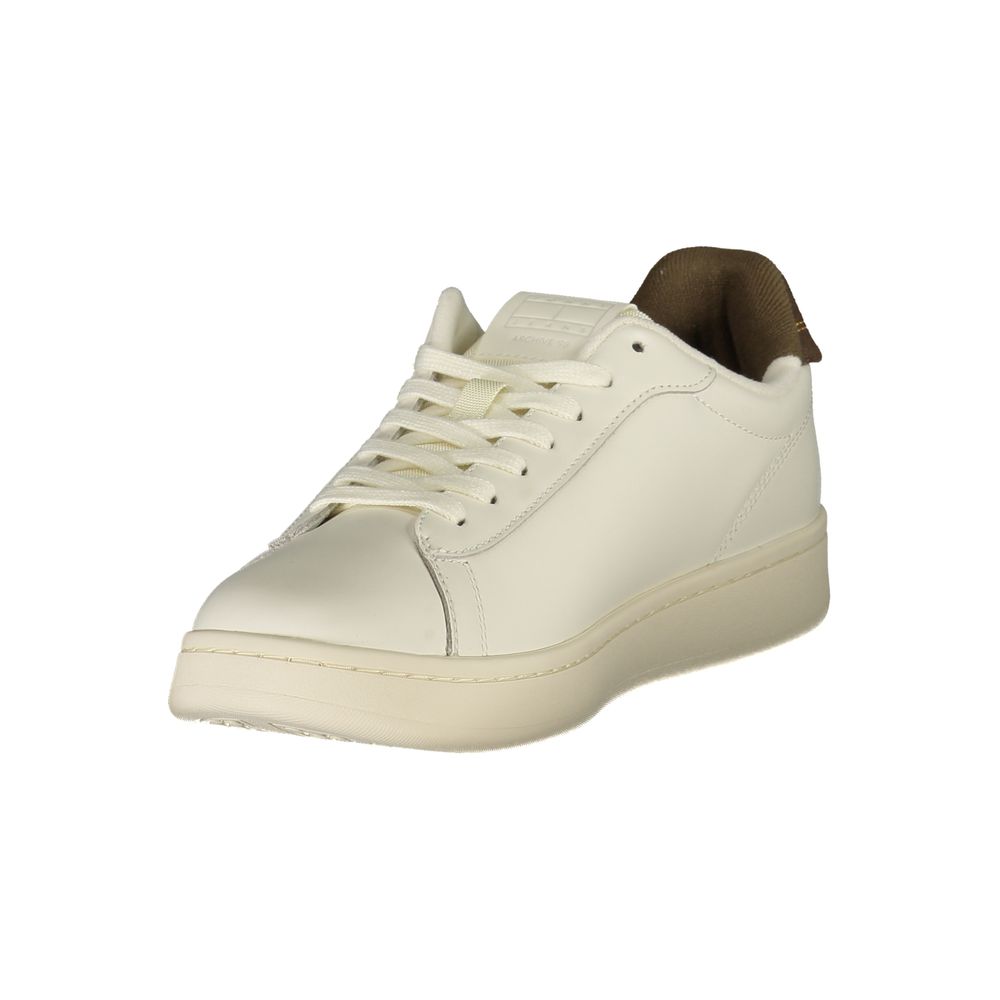 Tommy Hilfiger Leather-Polyurethane Blend Sneaker — White, view 3