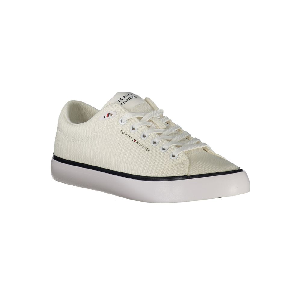 Tommy Hilfiger Lace-Up Polyester Sneaker — White, view 2