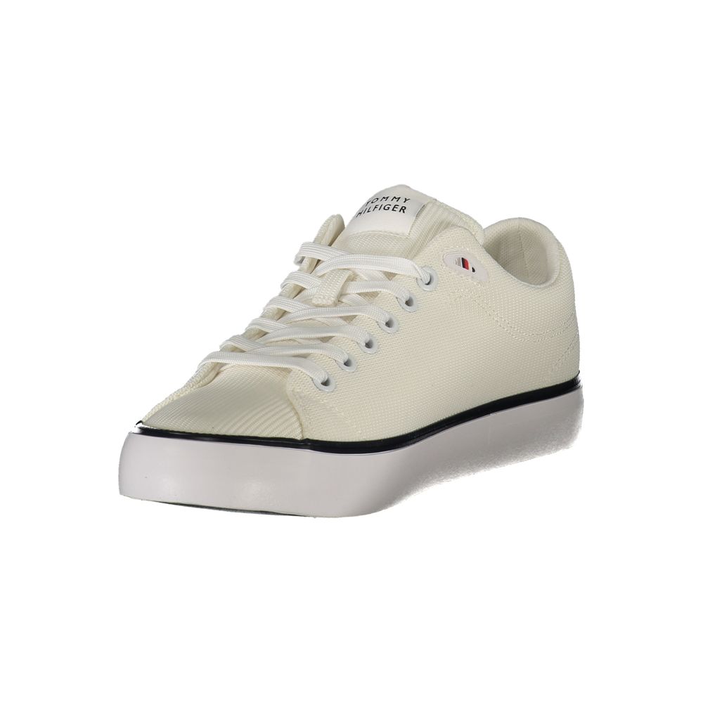 Tommy Hilfiger Lace-Up Polyester Sneaker — White, view 3
