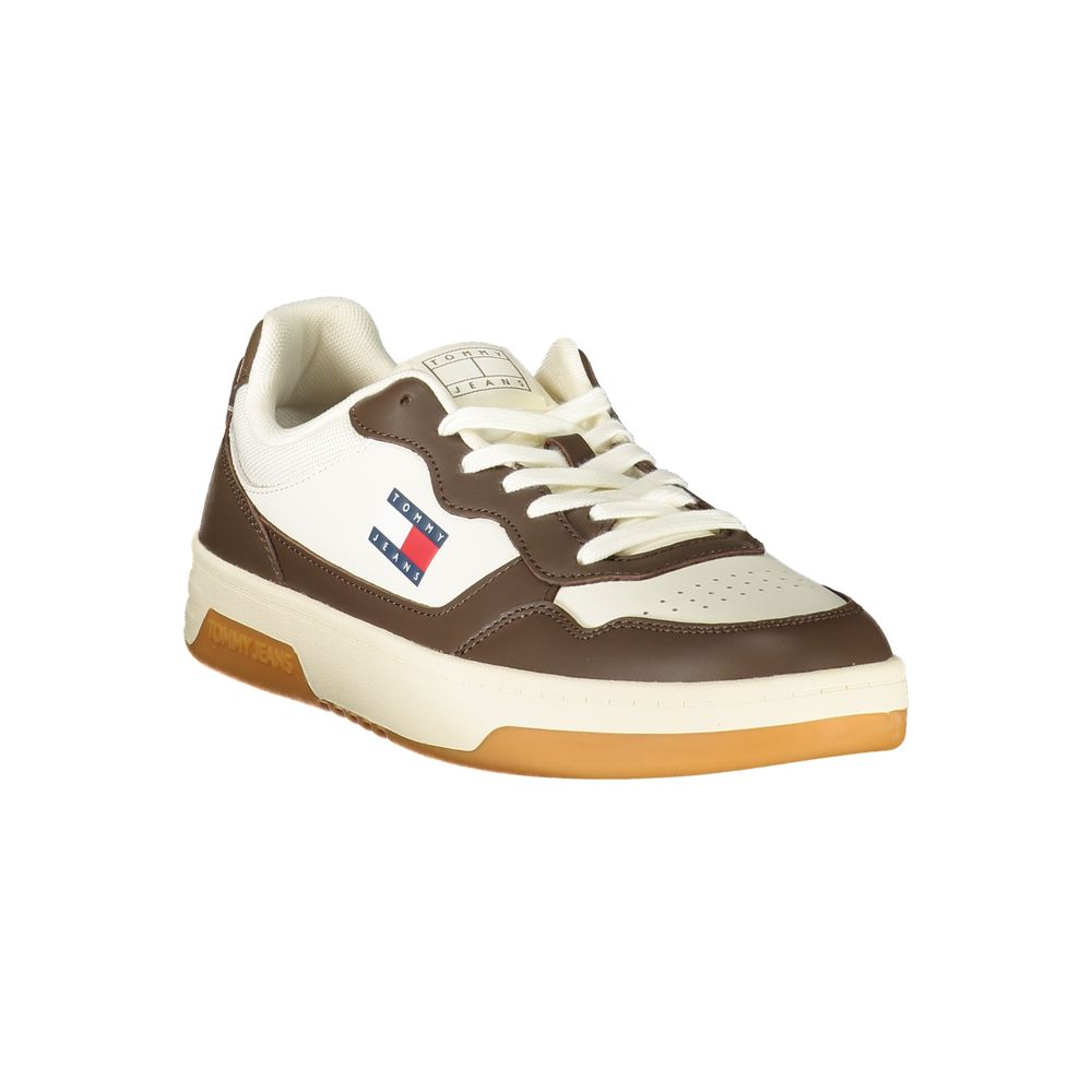 Tommy Hilfiger Colorblock Leather and Polyurethane Sneaker — White, view 2