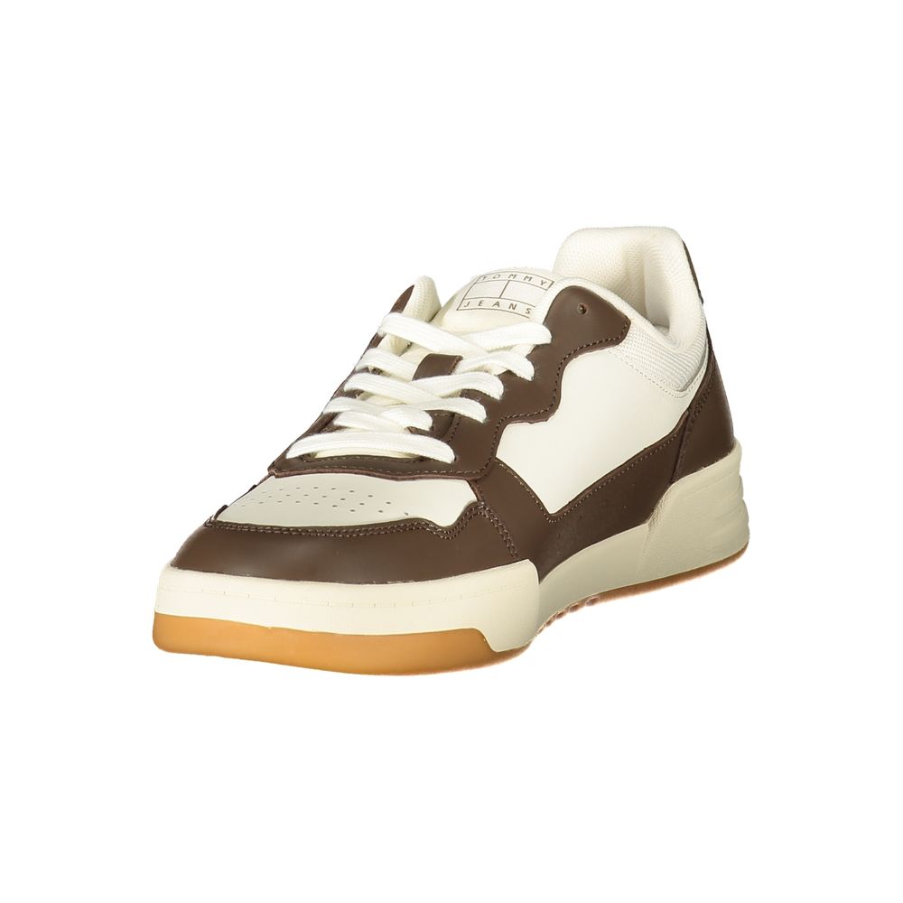 Tommy Hilfiger Colorblock Leather and Polyurethane Sneaker — White, view 3