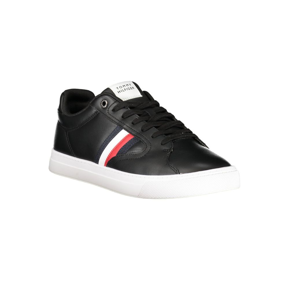 Tommy Hilfiger Leather and Polyester Sneaker — Black, view 2