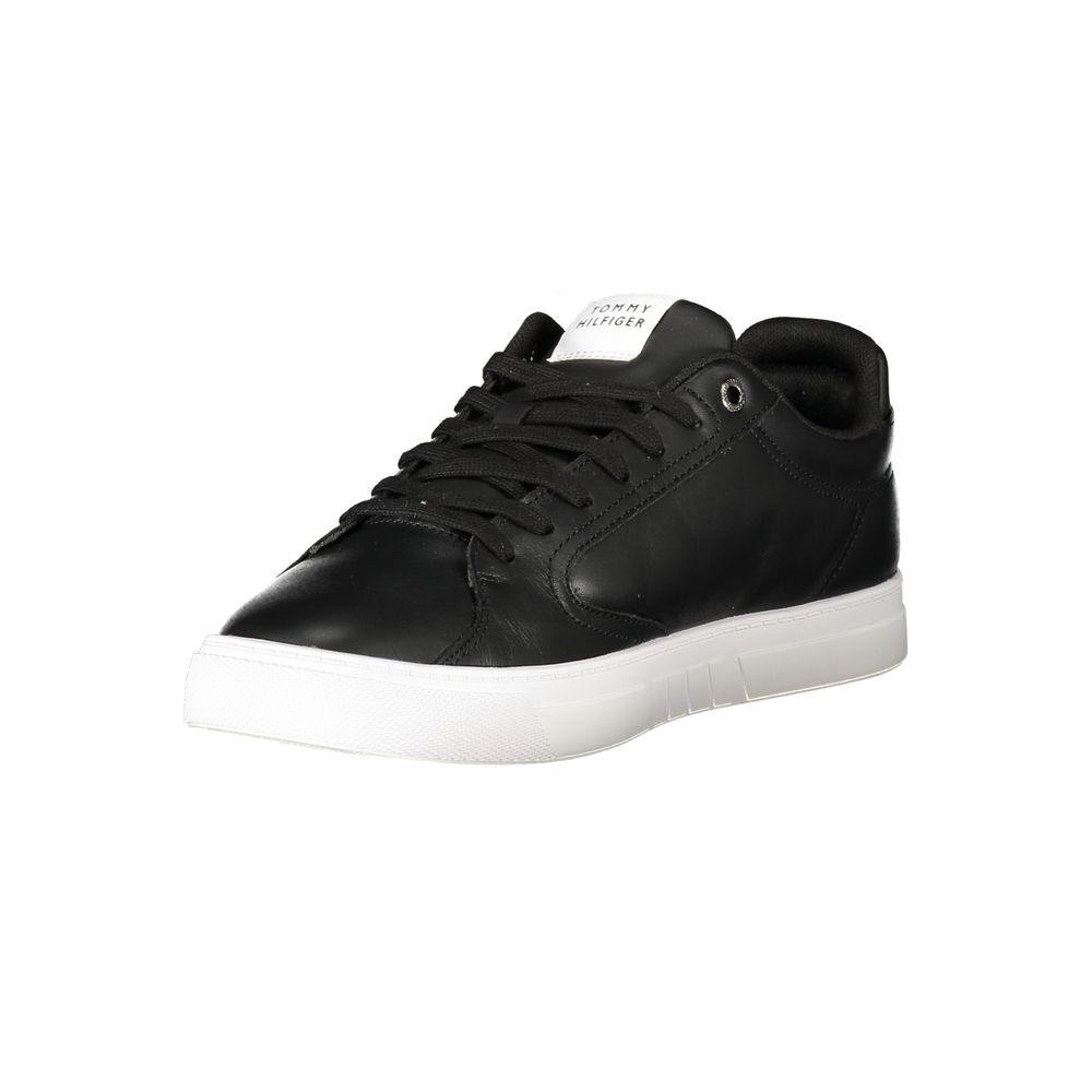Tommy Hilfiger Leather and Polyester Sneaker — Black, view 3