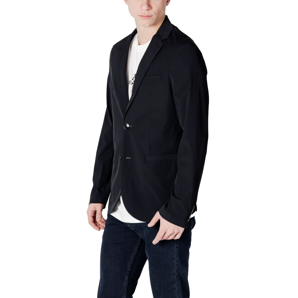 Armani Exchange Cotton Blazer — Black, view 4