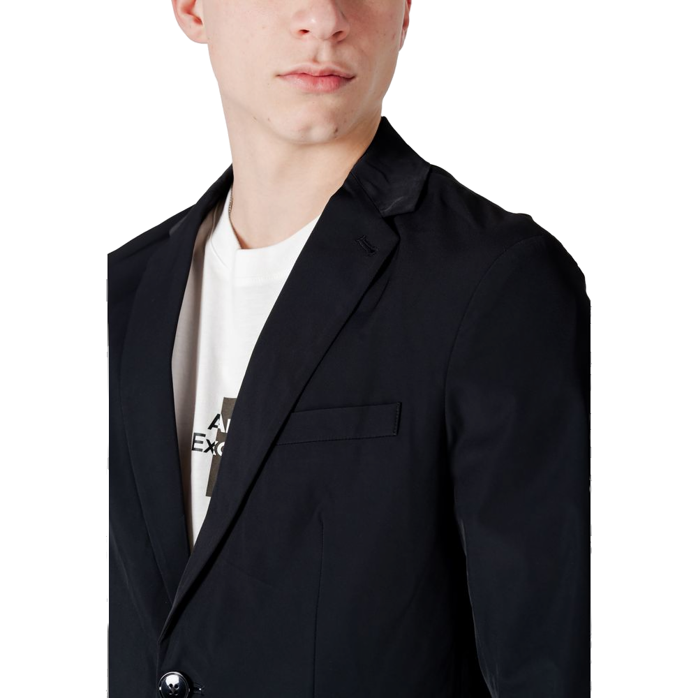 Armani Exchange Cotton Blazer — Black, view 5