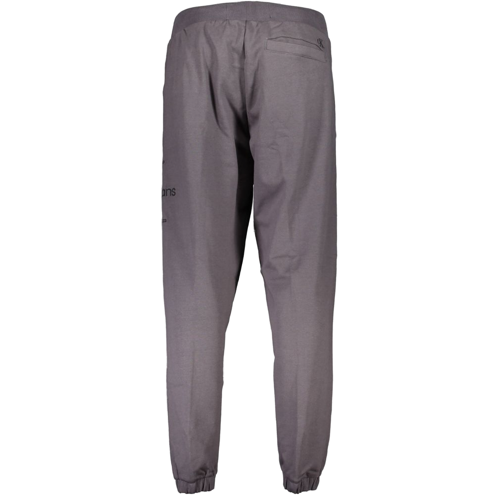Calvin Klein Logo-Embroidered Cotton Joggers — Gray, view 2