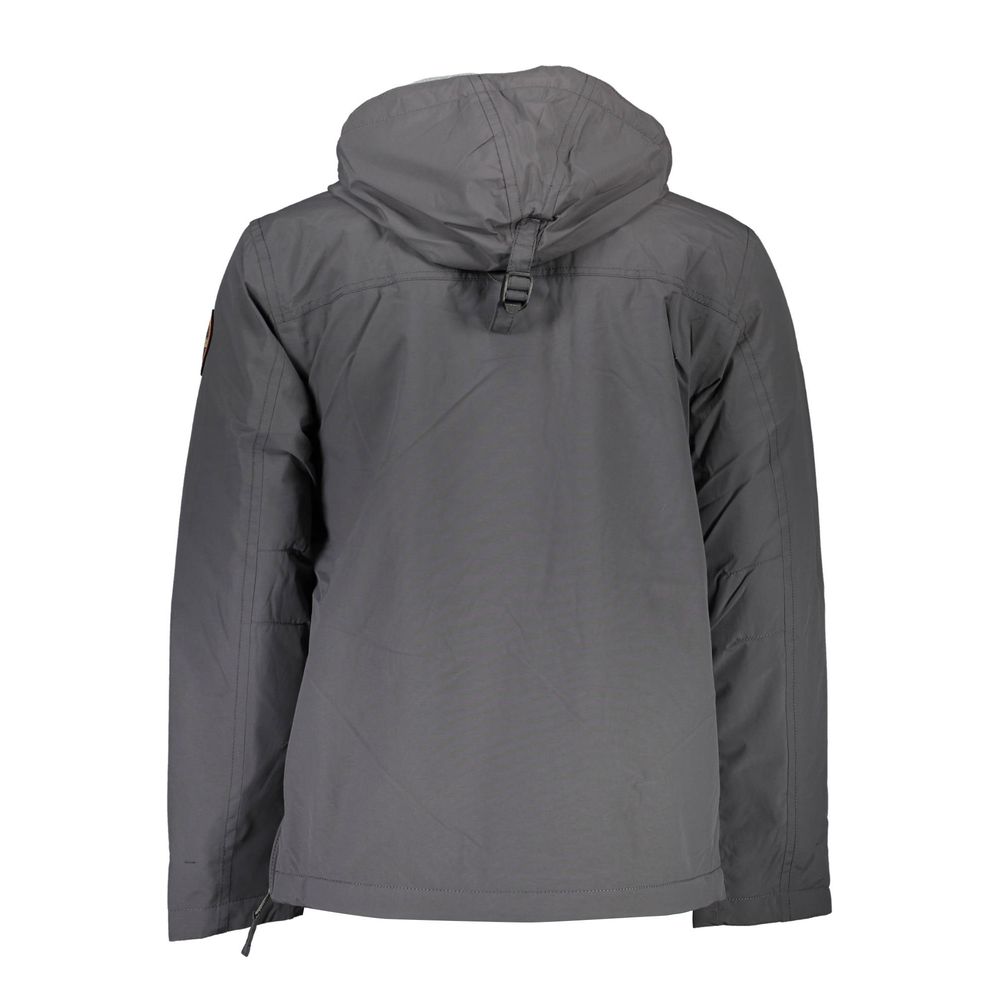 Napapijri Hooded Polyamide Jacket — Gray, view 2