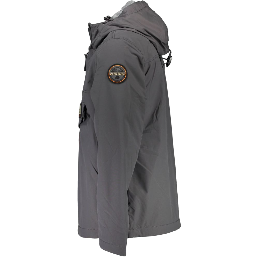 Napapijri Hooded Polyamide Jacket — Gray, view 3