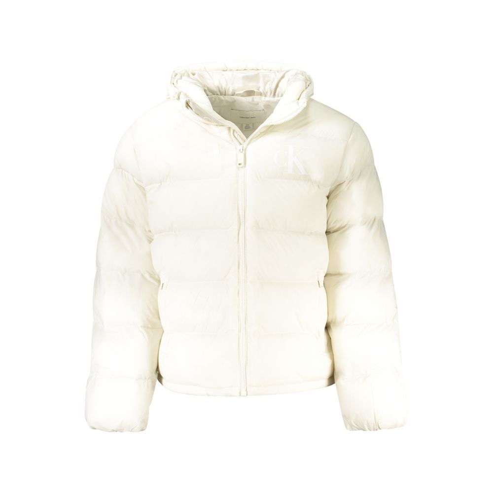 Calvin Klein Quilted with Removable Hood Down Jacket — White by Calvin Klein