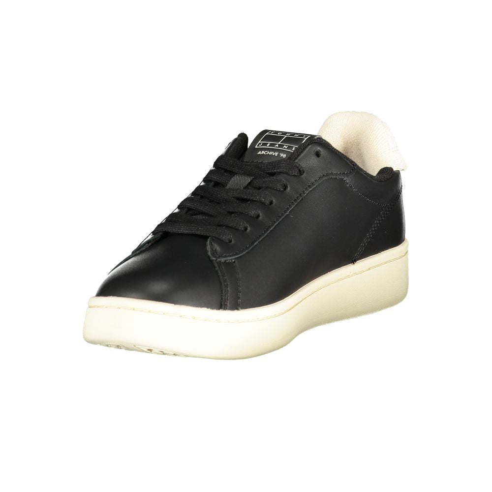Tommy Hilfiger Leather and Polyurethane Sneaker — Black, view 3