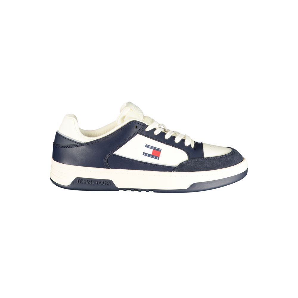 Tommy Hilfiger Colour-Block Leather Sneaker — White by Tommy Hilfiger