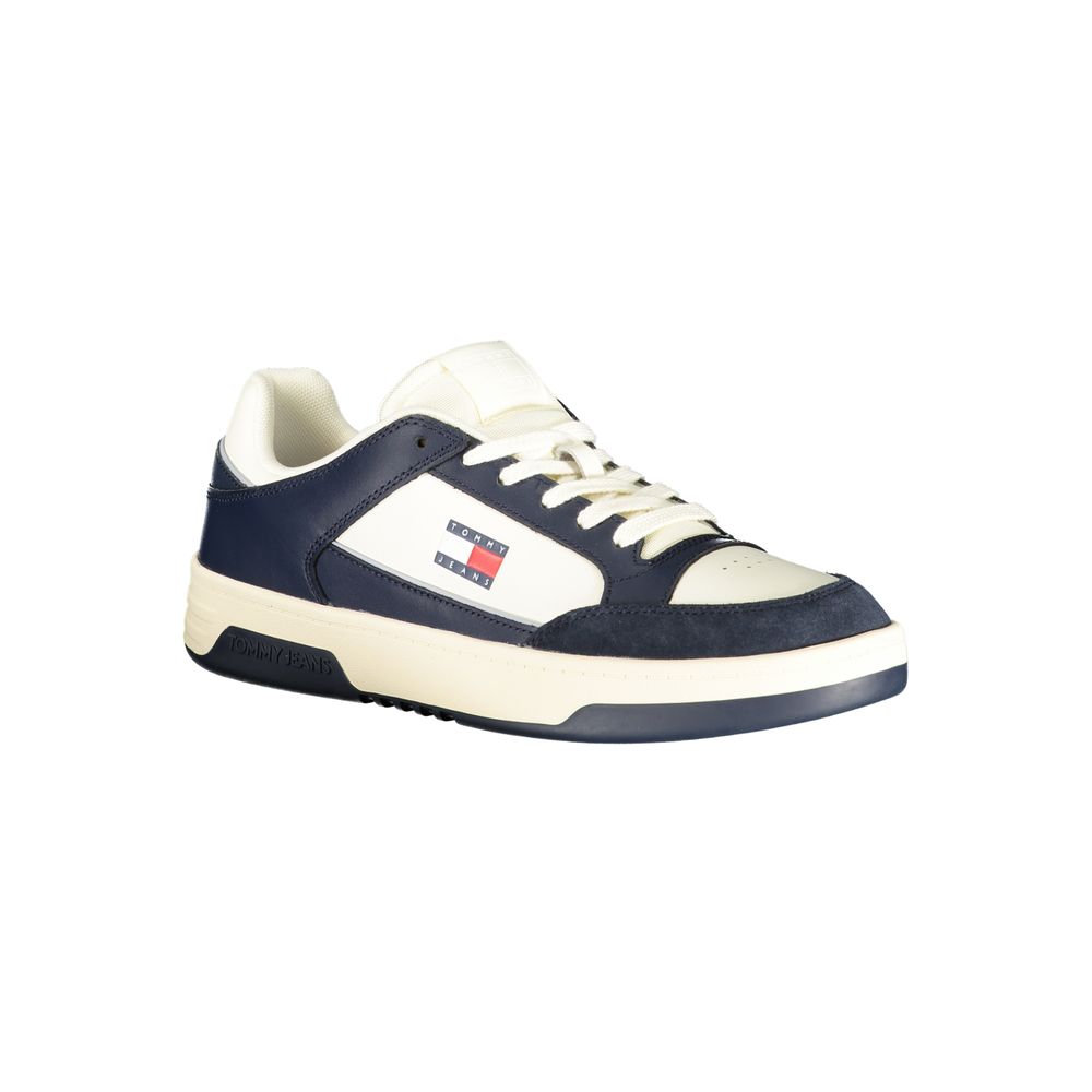 Tommy Hilfiger Colour-Block Leather Sneaker — White, view 2