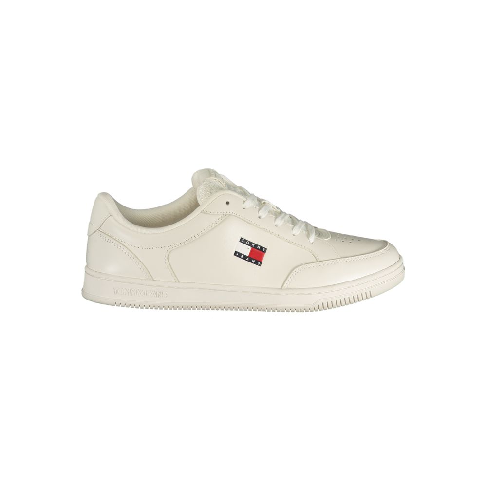 Tommy Hilfiger Lace-Up Leather and Polyurethane Sneaker — White by Tommy Hilfiger